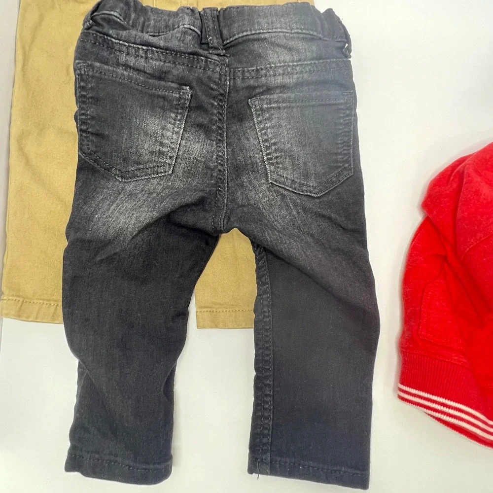 Carters H&M OshKosh Garanimals Mixed Lot Baby Boys 6M Fleece Denim Khaki Outfit